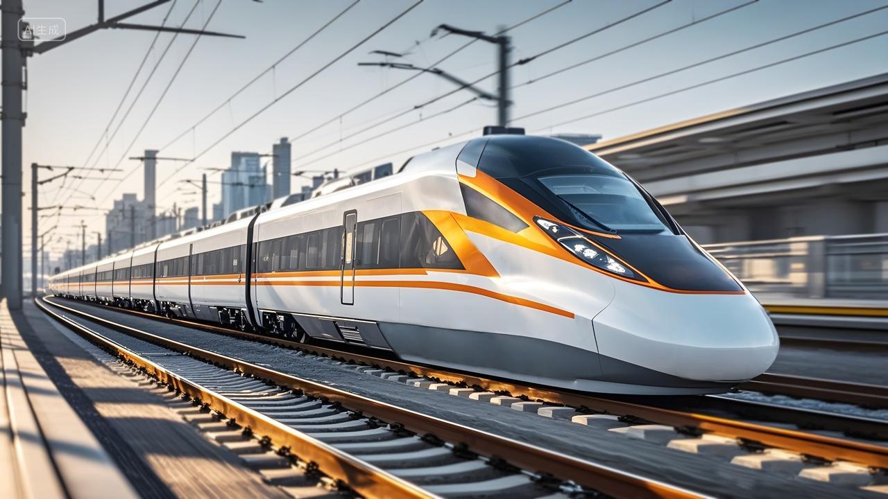 高铁复兴号驶过月台的图片