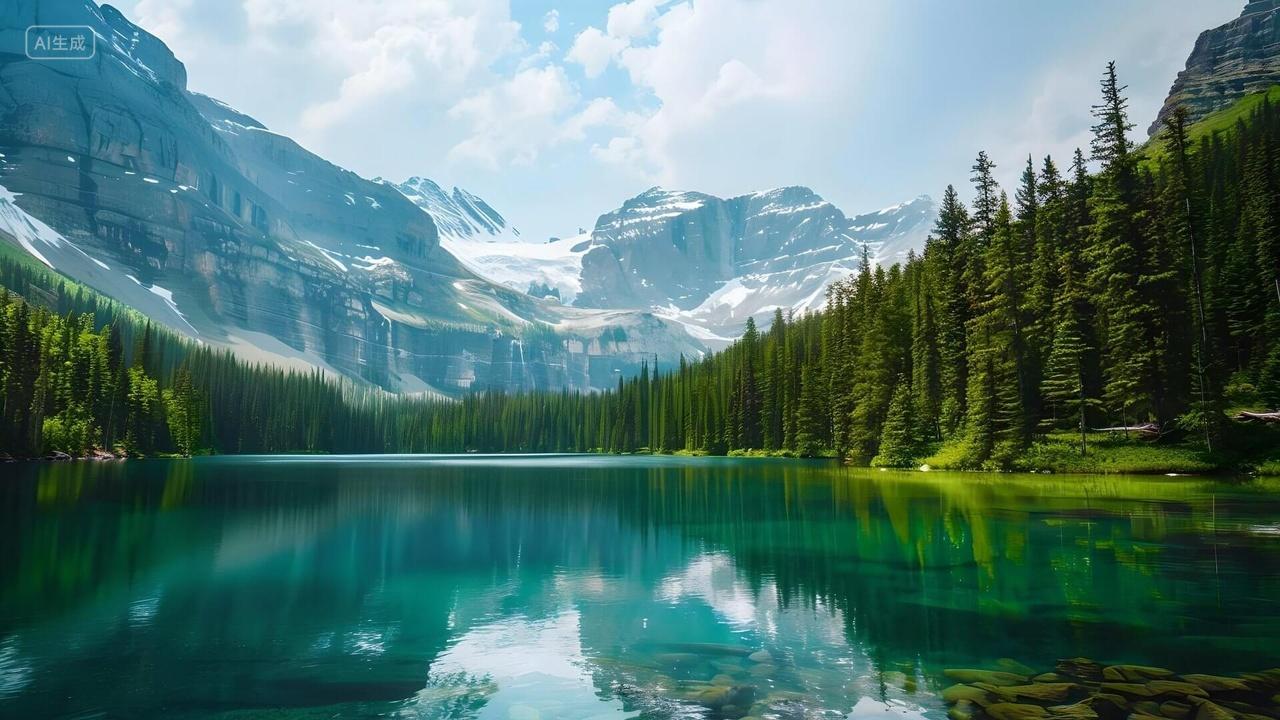 白云高山绿树青山风光摄影美景背景图