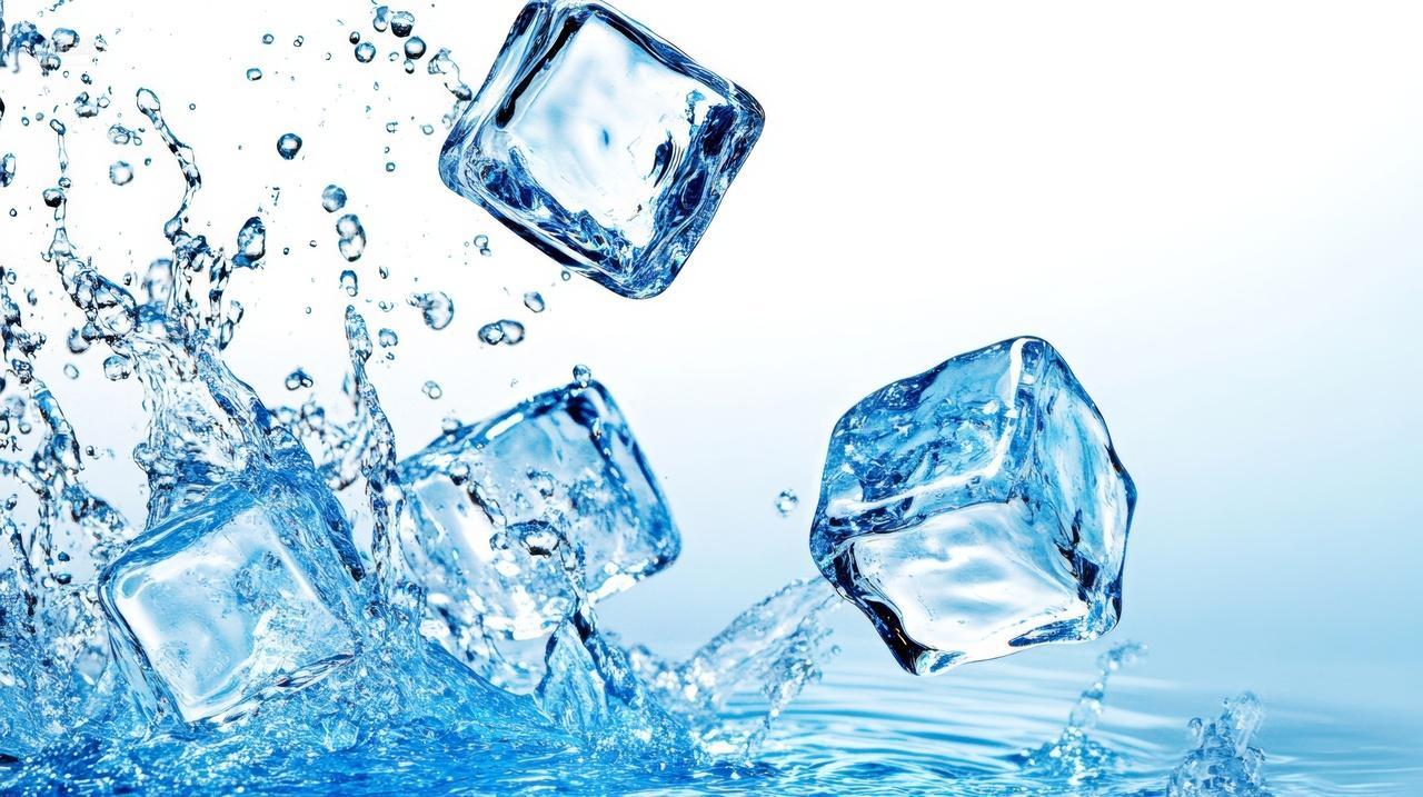 冰块与水滴的完美融合水资源