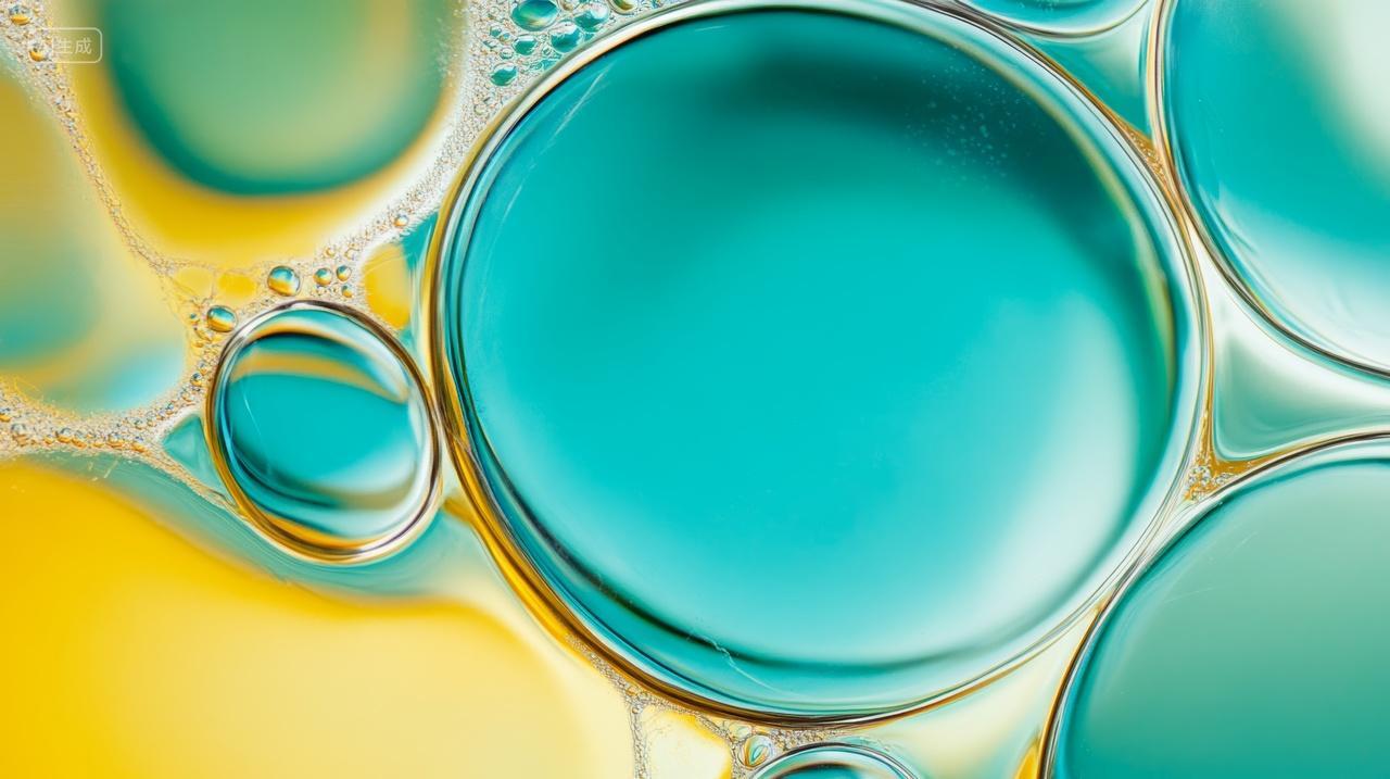 水滴与光影的交织抽象油滴艺术背景