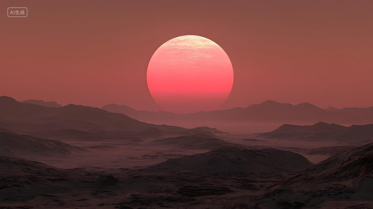 外星景观上令人惊叹日落