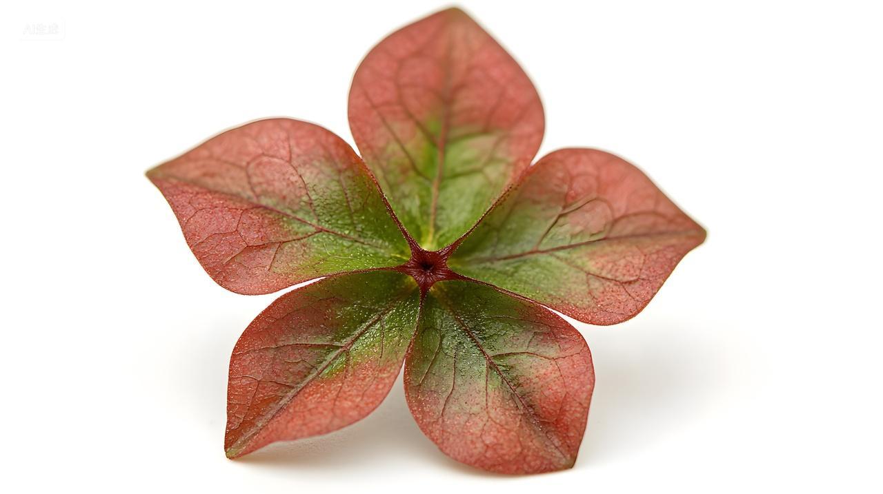 色彩鲜艳、纹理丰富叶子特写