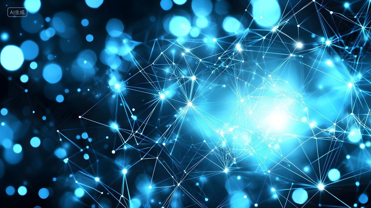 发光连接抽象蓝色网络