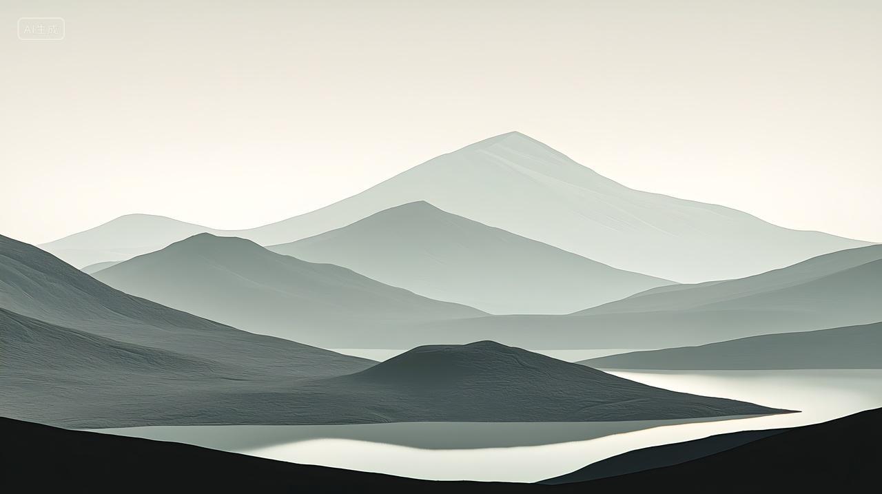 宁静层峦叠嶂单色山脉