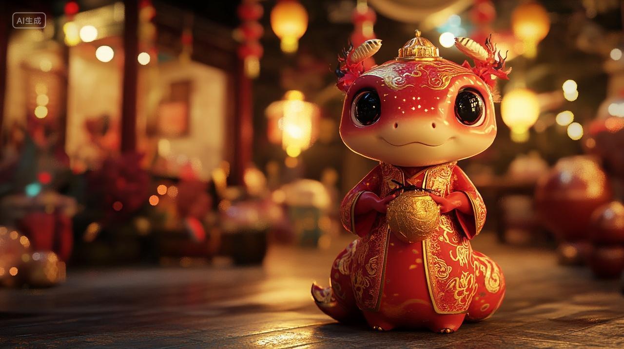 2025年蛇年新年3d卡通