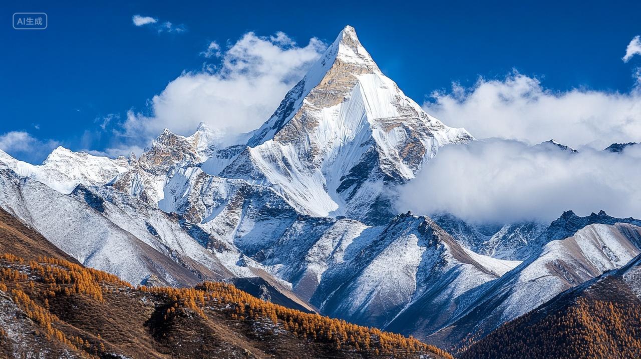 贡嘎雪山冬季风光旅游