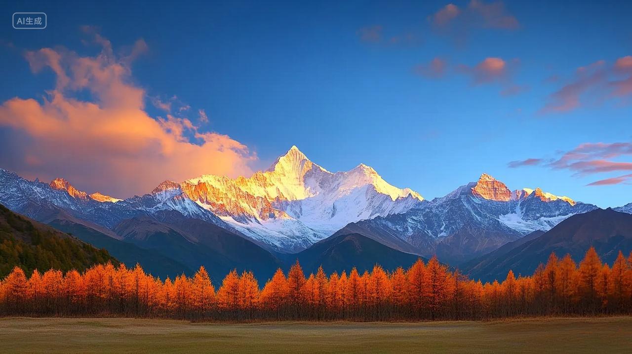 日照金山贡嘎雪山