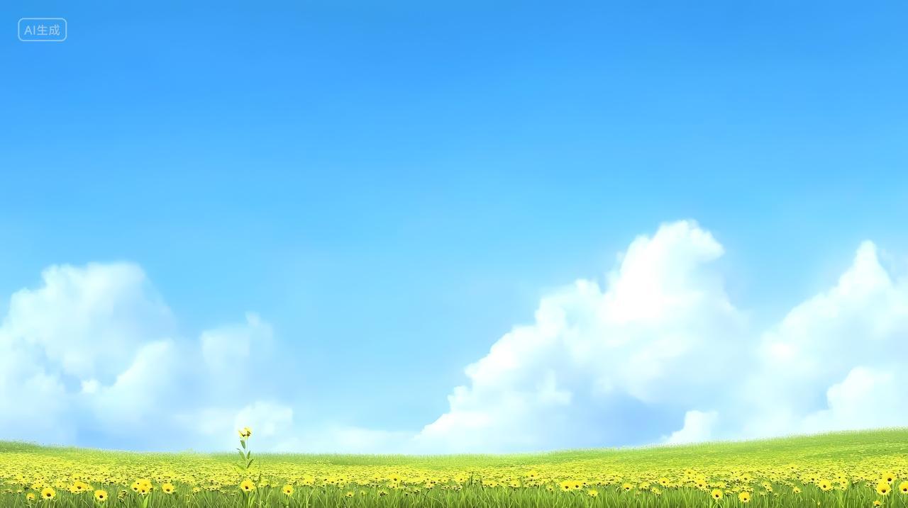 湛蓝天空下盛开向日葵田