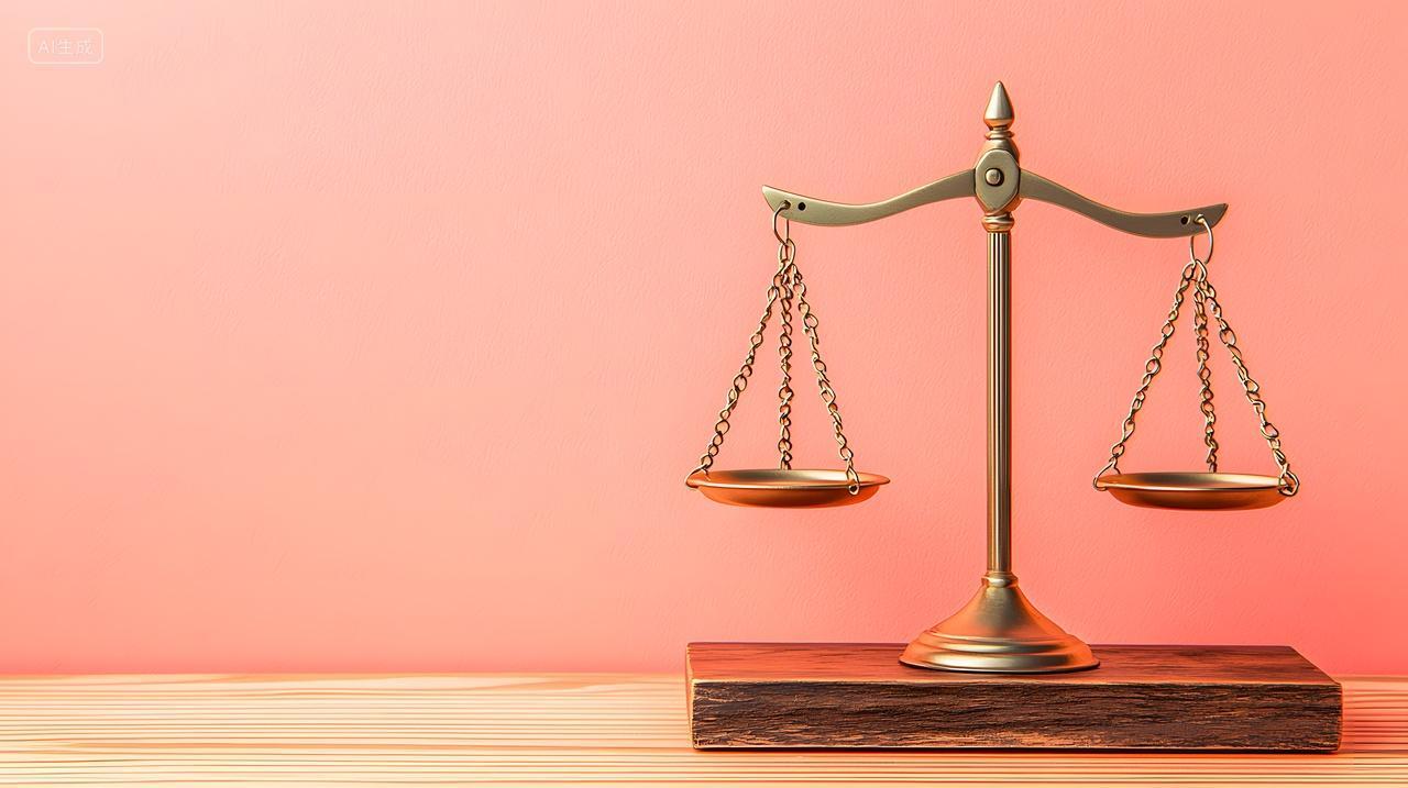 柔和背景上金色正义天平