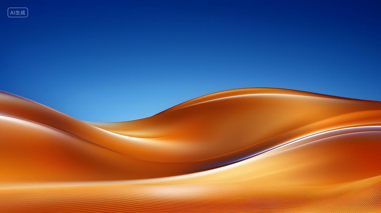 宁静蓝天下金色海浪