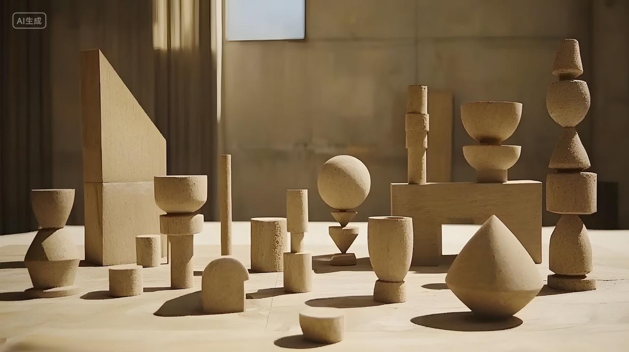 米调几何形状抽象排列