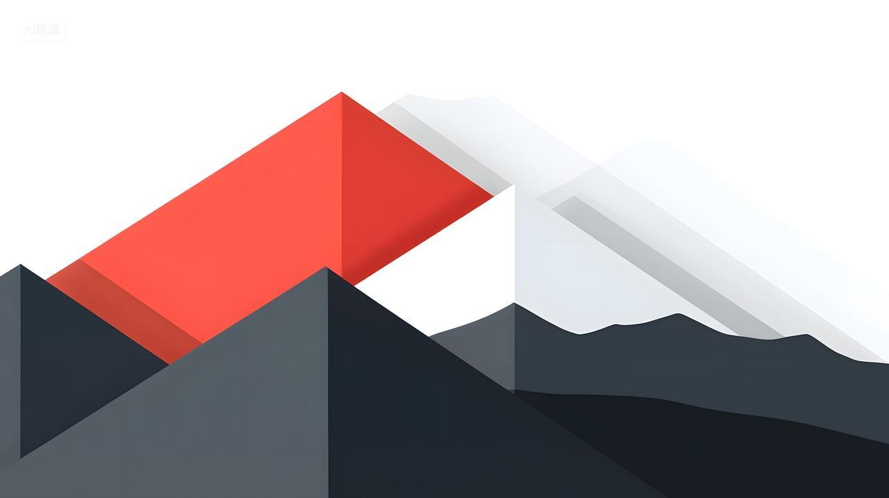 具有几何形状抽象山地景观