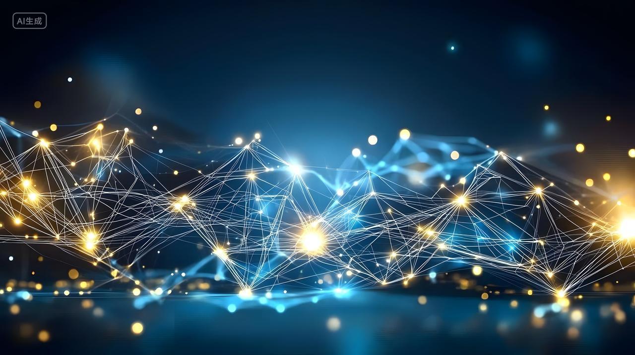 灯光和线条抽象发光网络