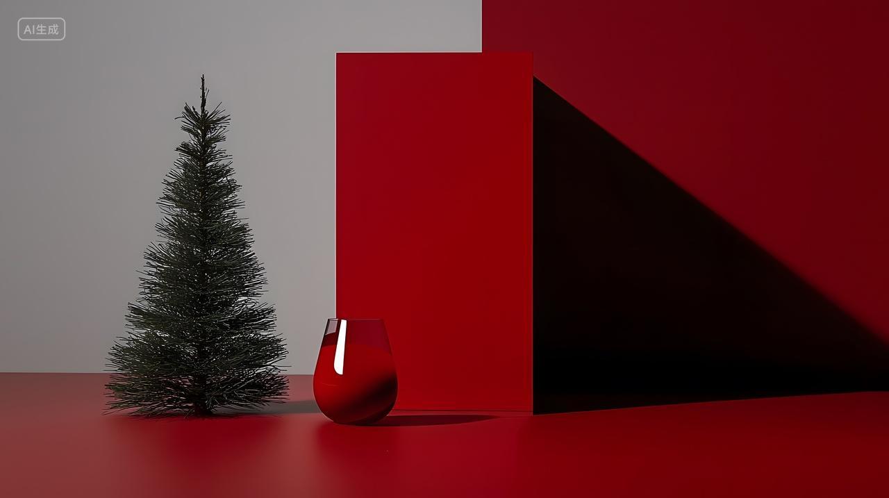 带有红色点缀风格化圣诞装饰