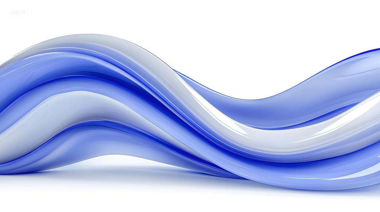 风格化蓝白波浪设计