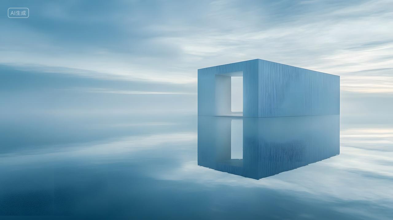 平静水面上简约立方体结构