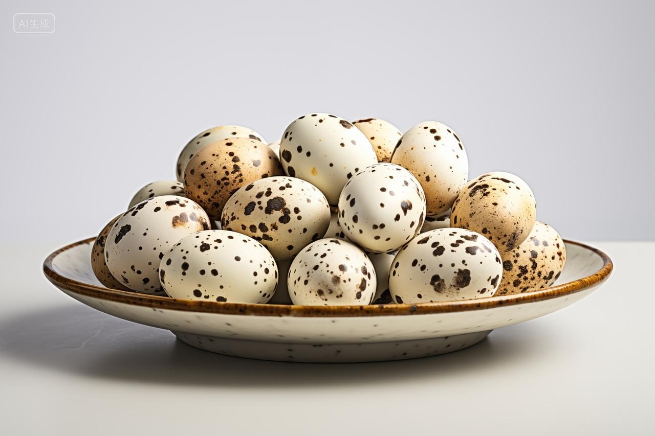 一盆鹌鹑蛋白色背景营养美食