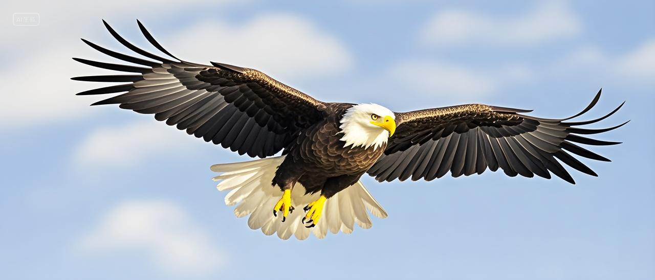 蓝天白云老鹰展翅高飞张开翅膀的老鹰在飞翔电脑背景壁纸