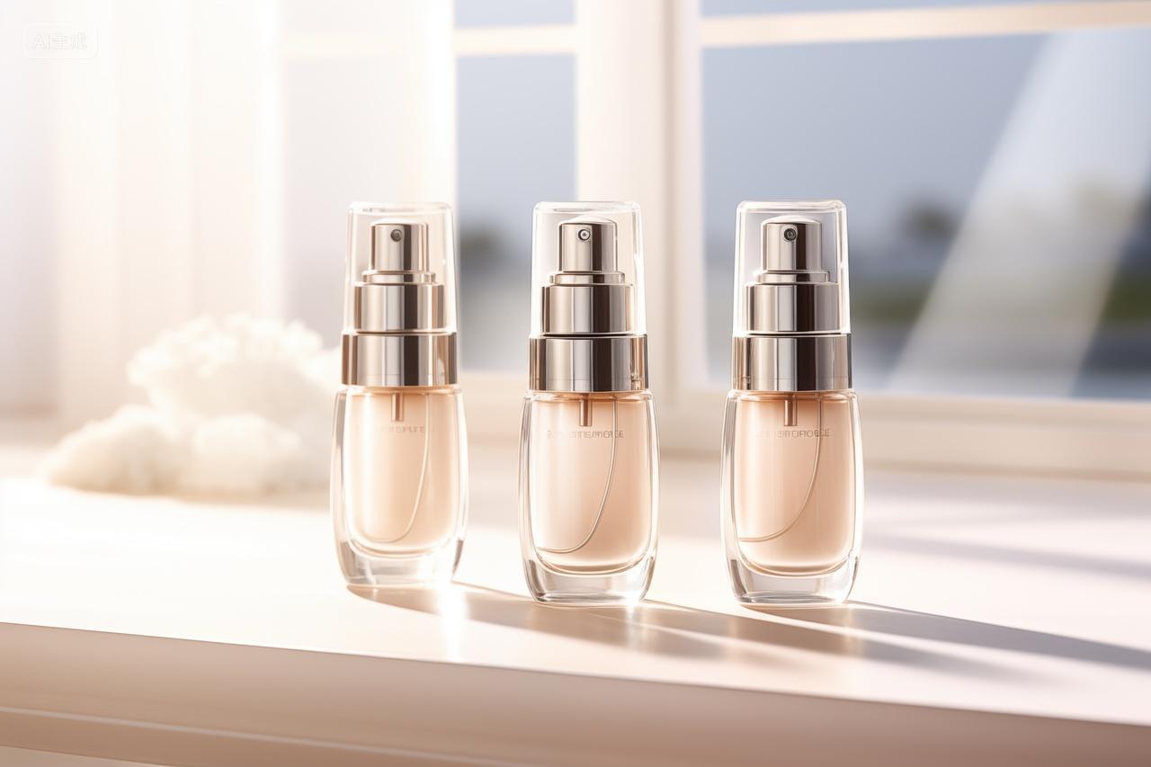 三瓶精致的喷雾瓶化妆品护肤品美容护肤