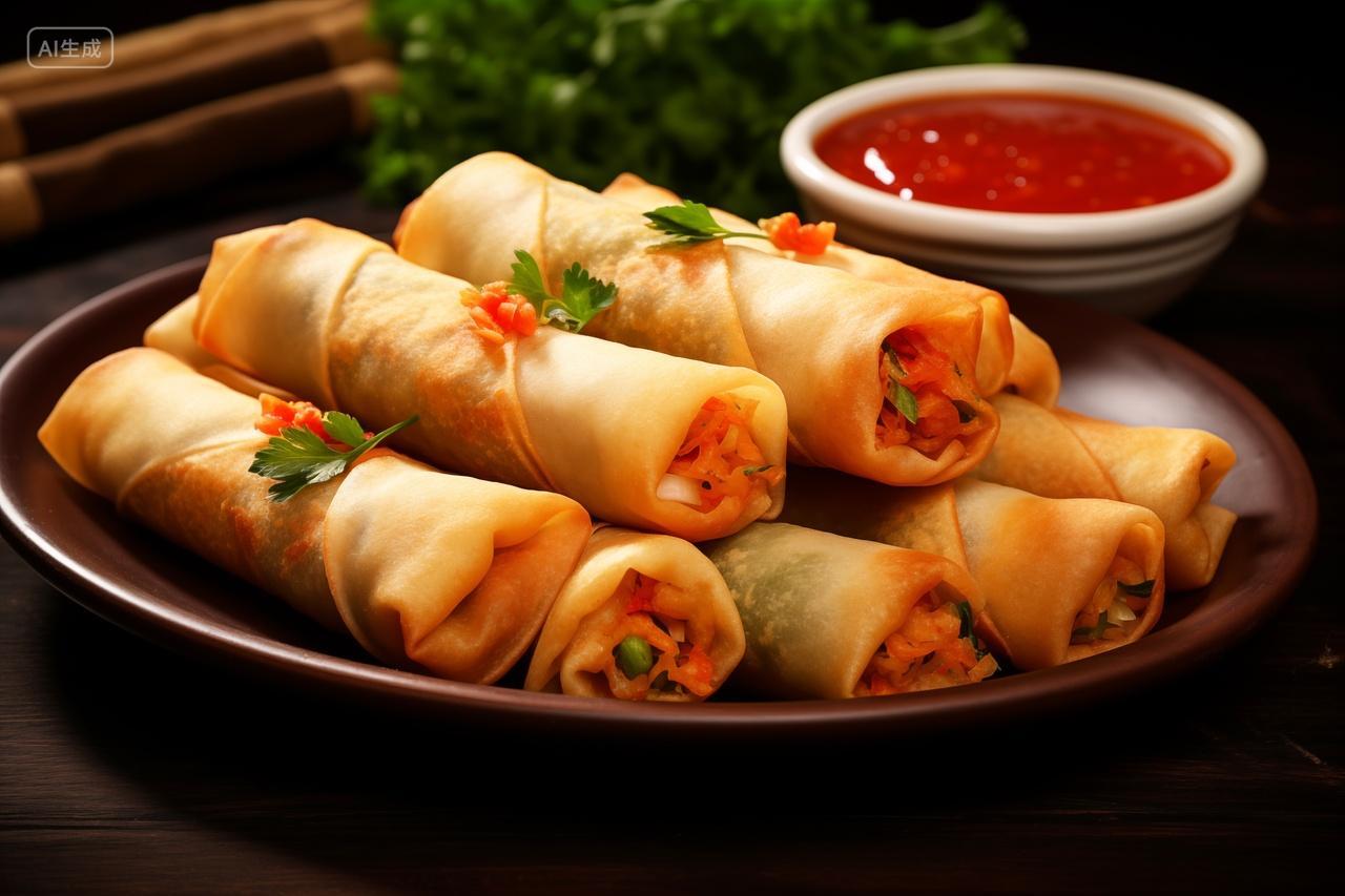 香脆可口的春卷美味的特色小吃