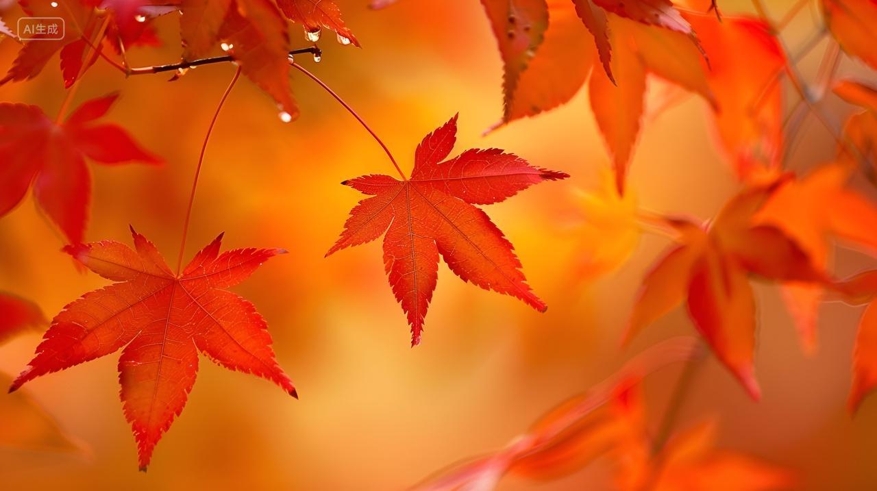 秋叶红枫深秋枫叶如火树秋叶秋色秋景壁纸