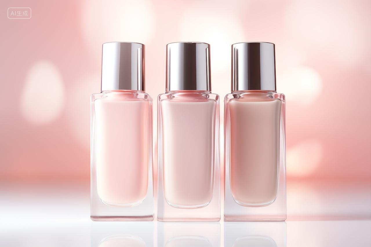 三款粉色护肤品瓶化妆品美容护肤