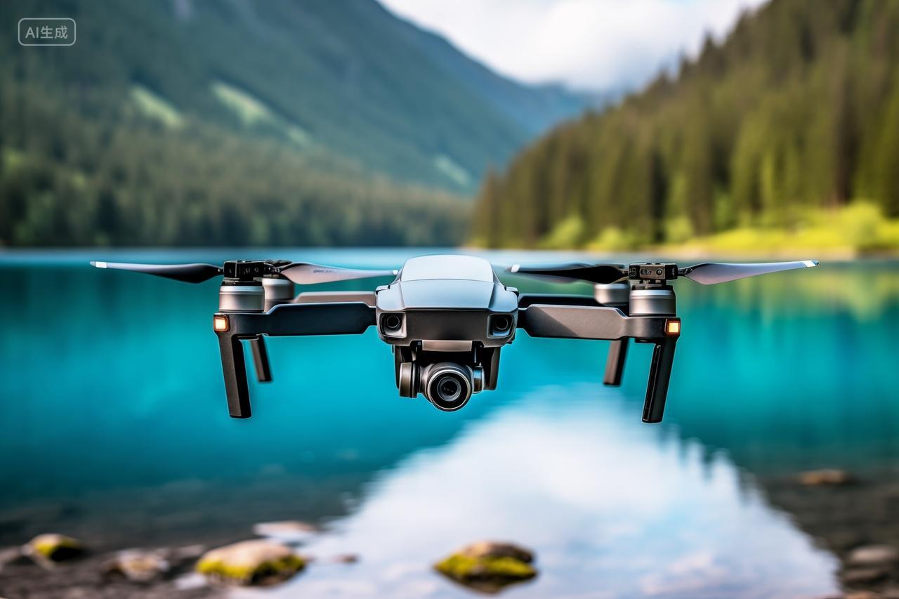 无人机航拍湖泊美景科技产品