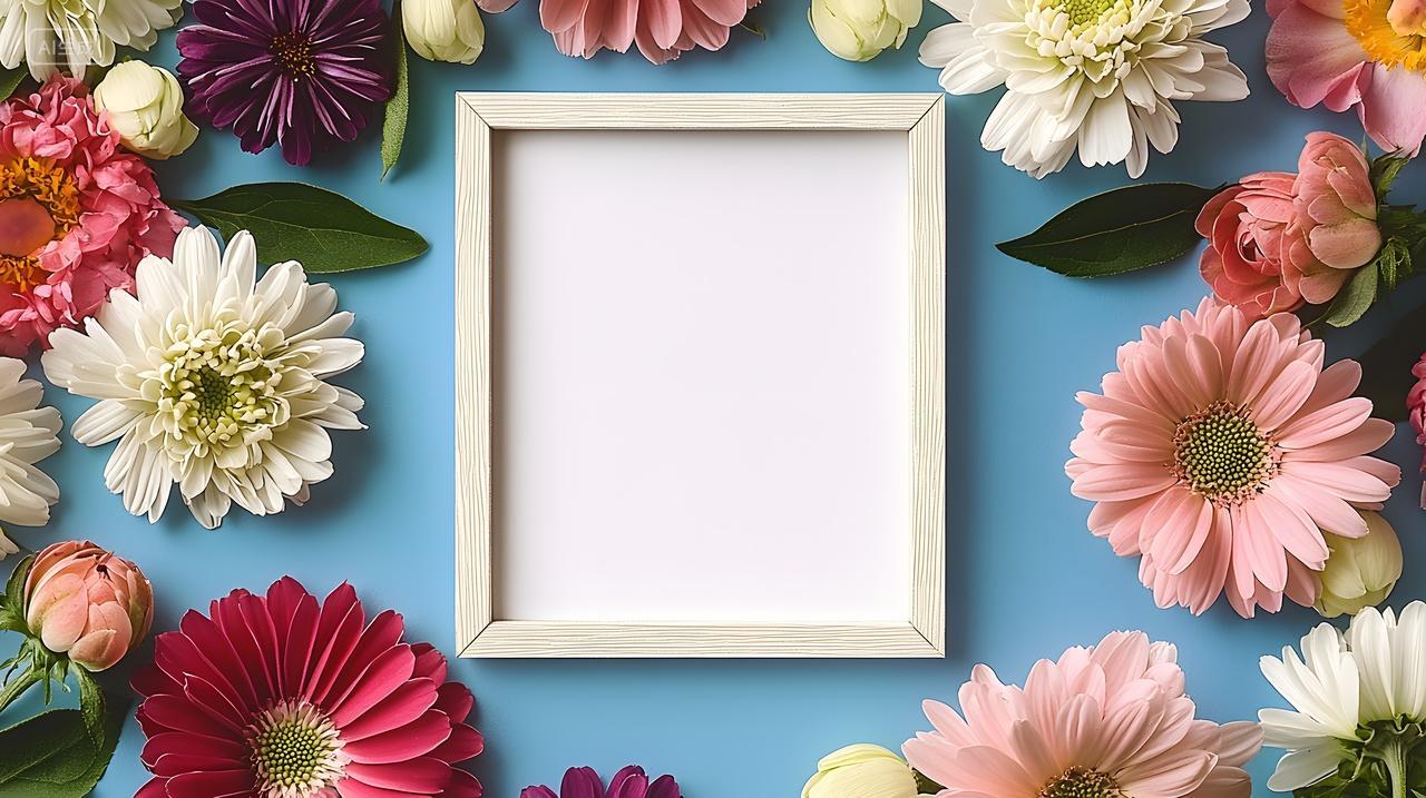 带有空白框架插花