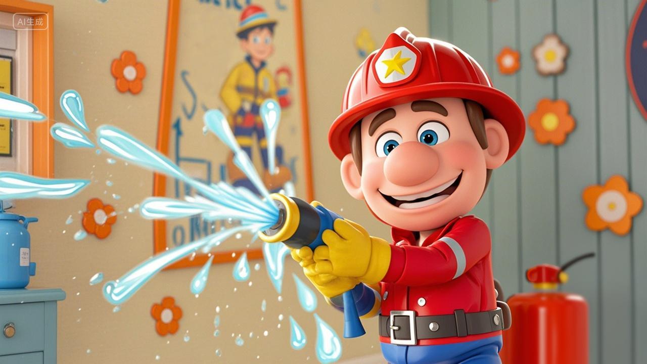 消防员叔叔卡通动画3D人物模型