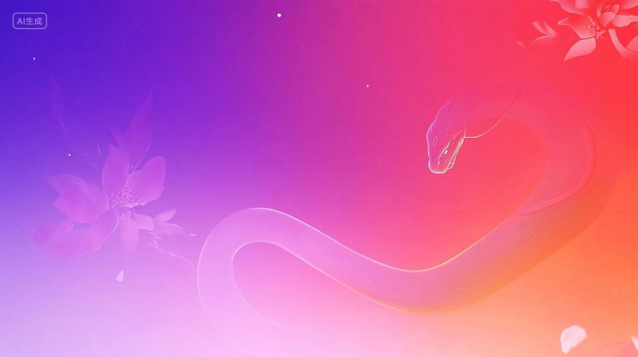 2025年蛇年渐变插画背景