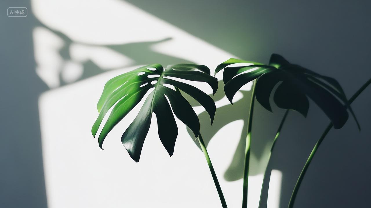 阳光下的绿植背景室内绿植设计