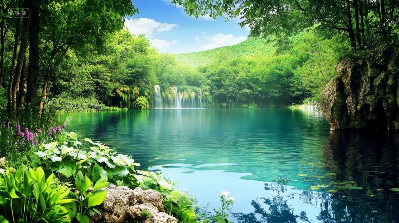 宁静的森林湖泊世界湿地日自然生态旅行