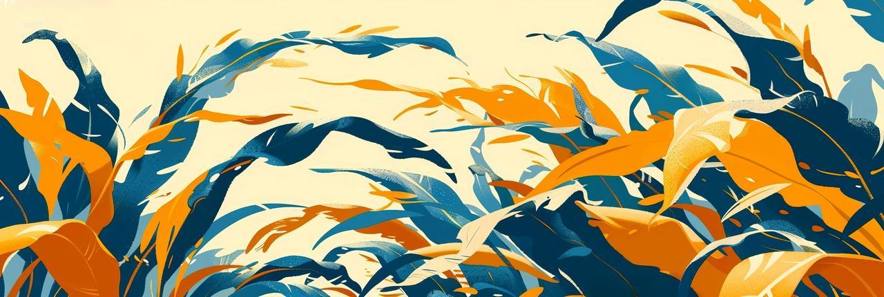 风中摇曳艺术芦苇的自然之舞插画