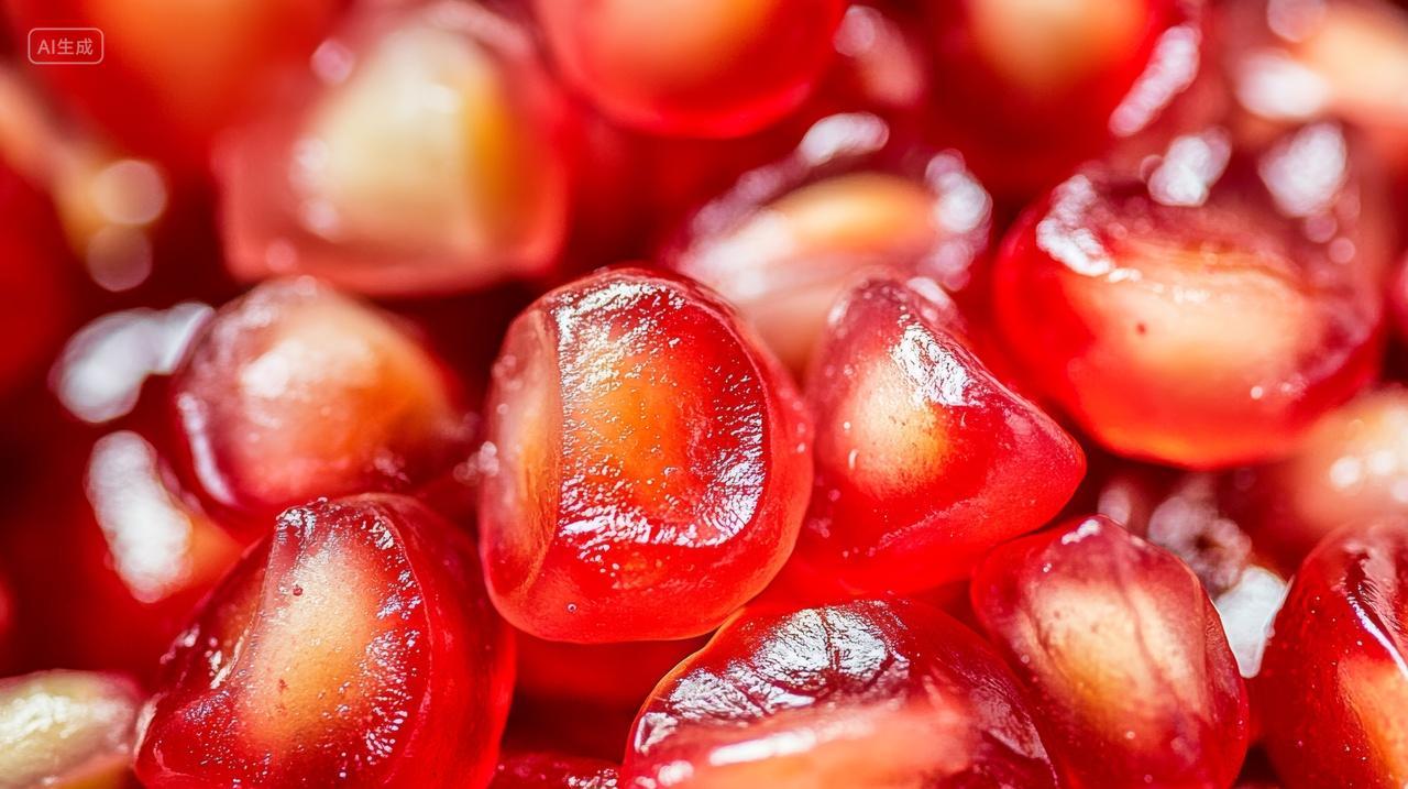 红宝石般的石榴籽石榴背景素材