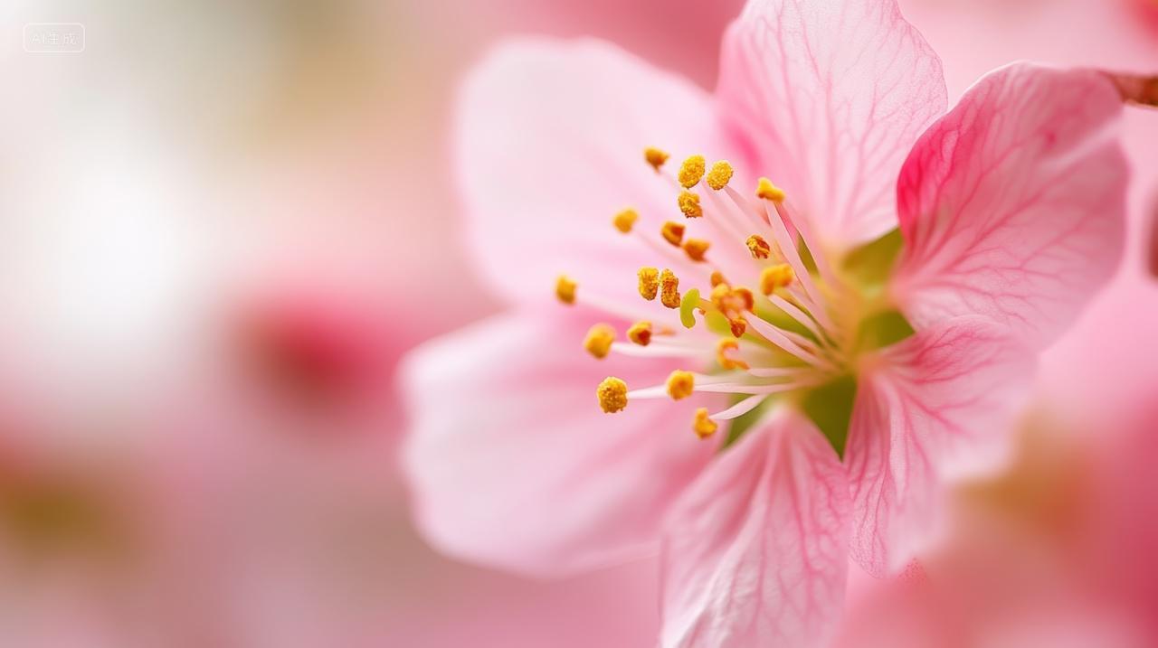 粉色花朵花瓣特写花蕊背景壁纸