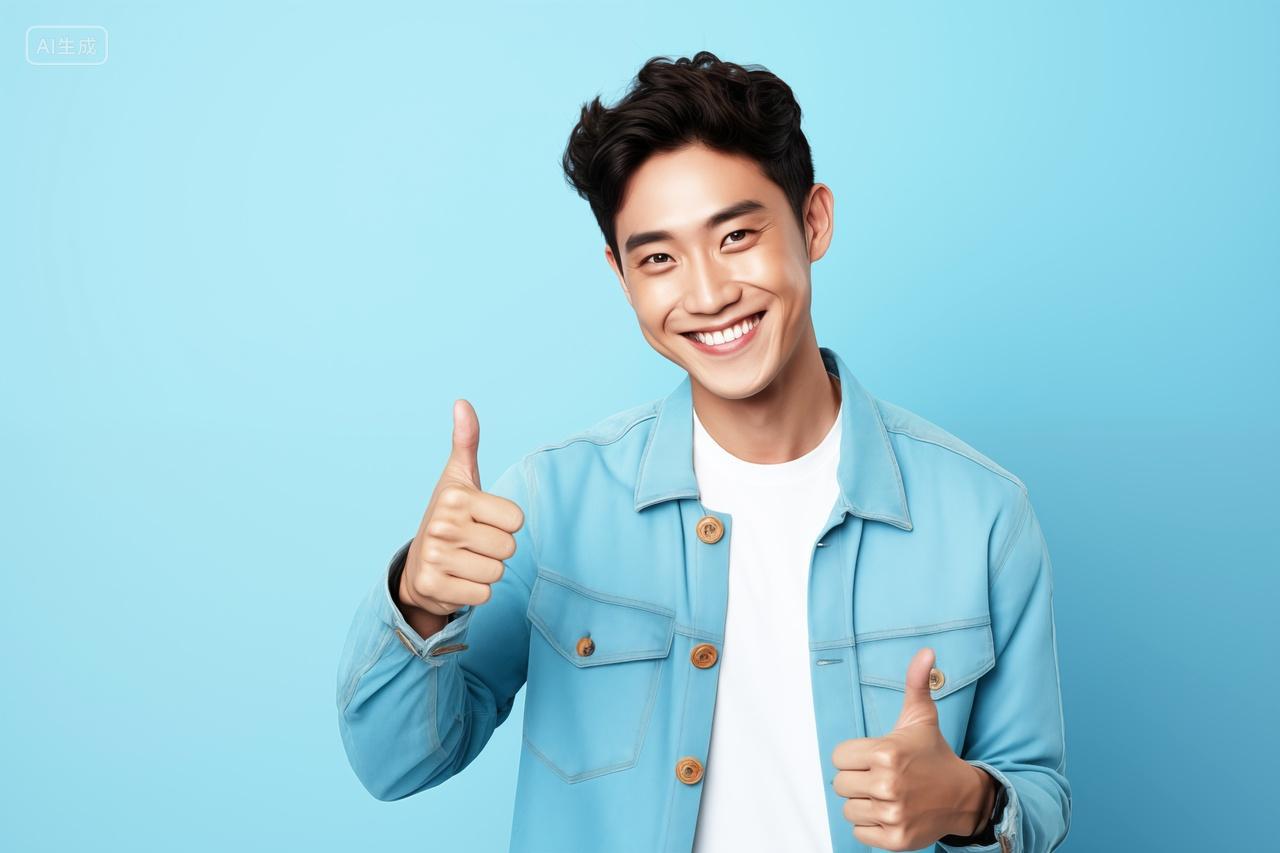 竖拇指点赞男子肖像亚洲商务人像人物实拍