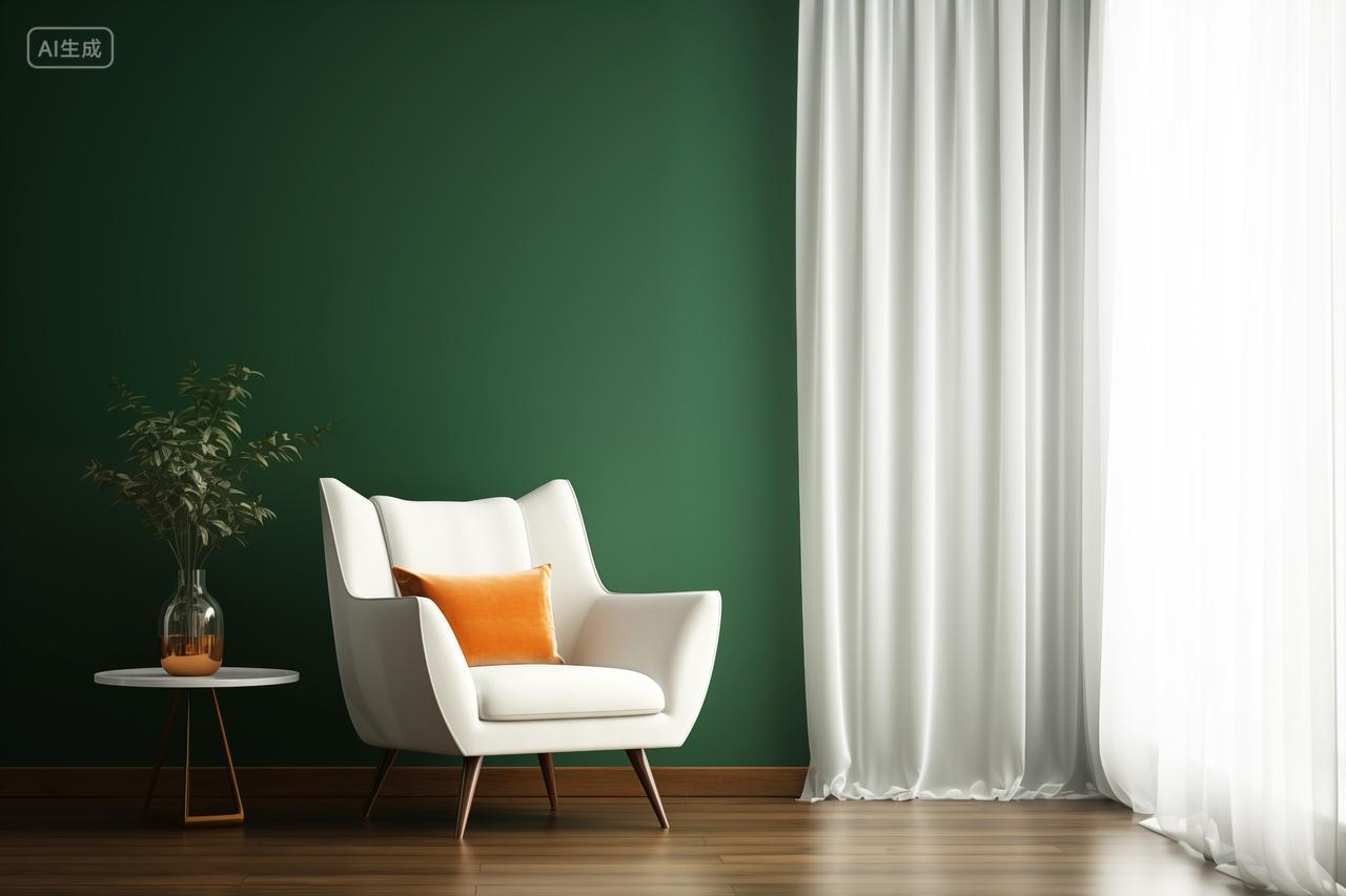 木地板上白色椅子极简家居室内窗边