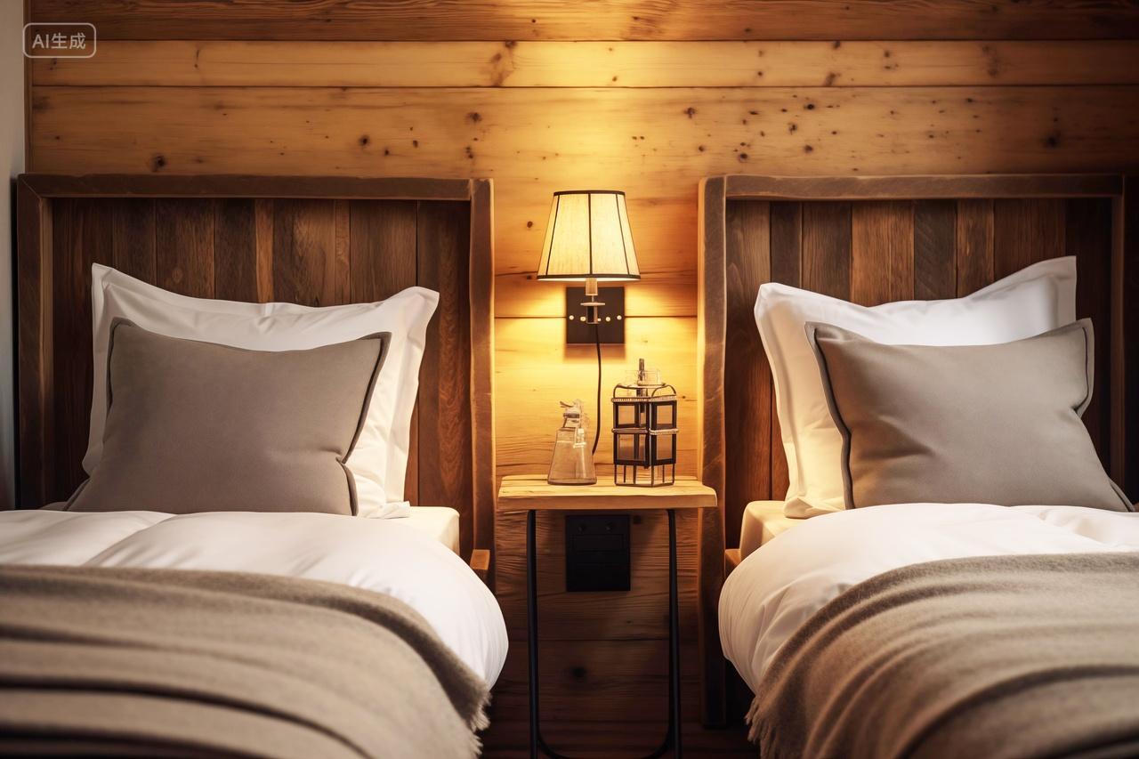 黑色和灰色现代卧室室内公寓家居双人双