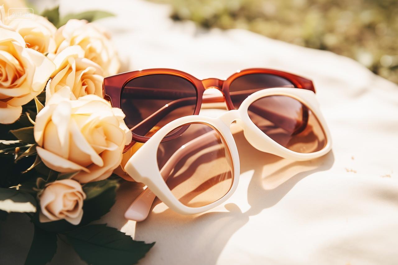 夏季遮光太阳镜鲜花时尚搭配