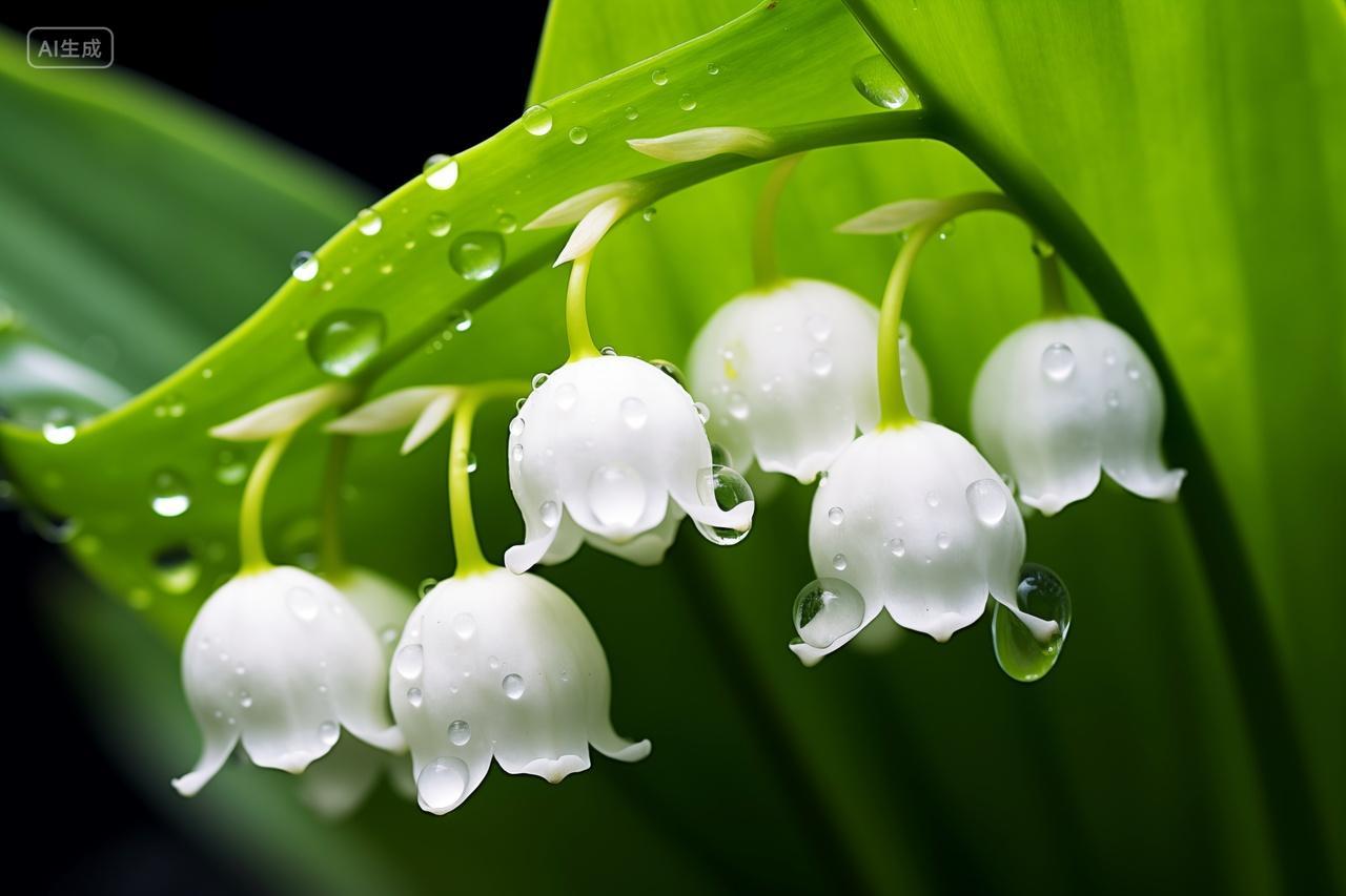 白色风铃草水滴公园植物香味特写镜头