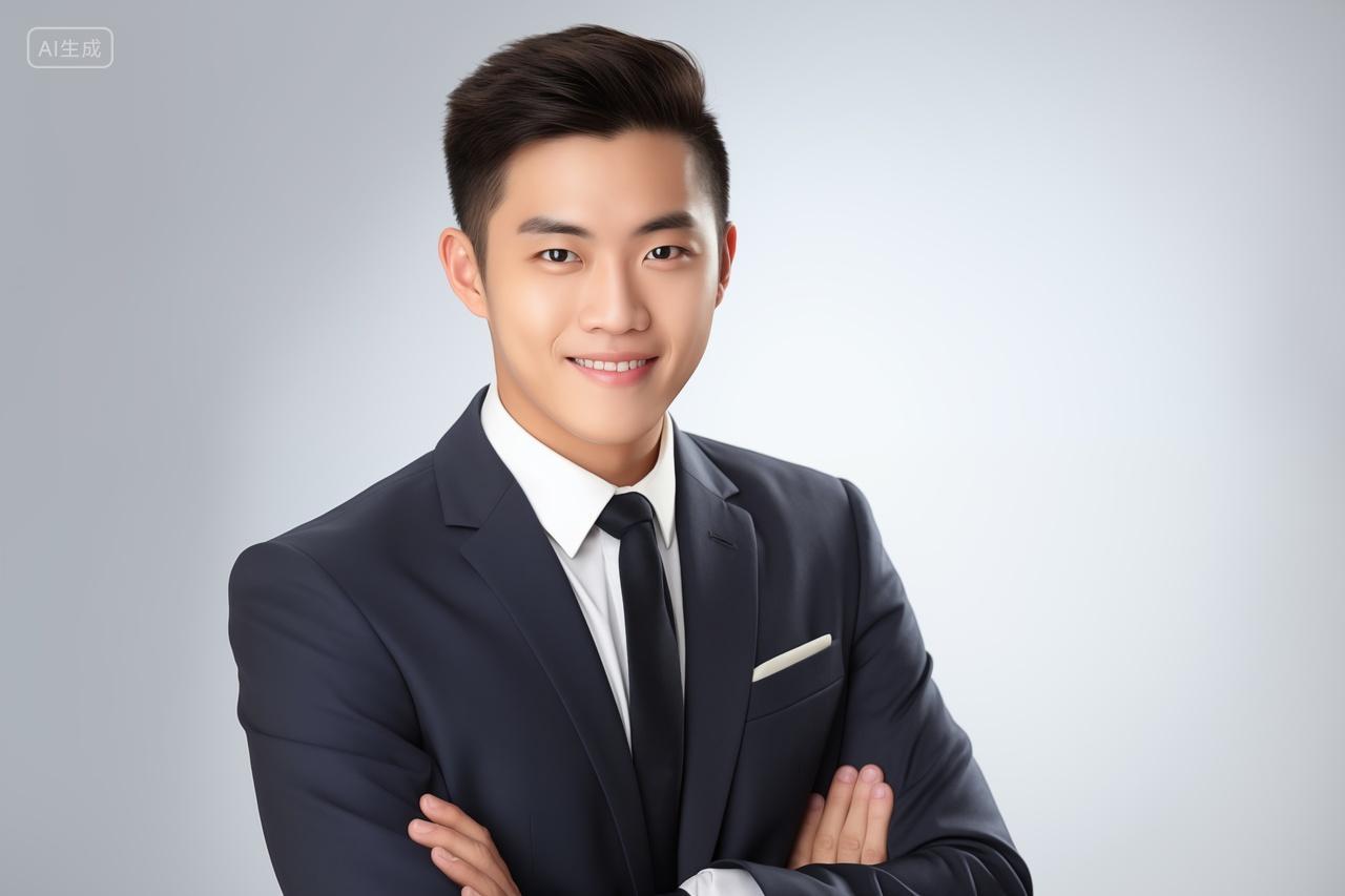 商务优秀员工双手环胸形象照