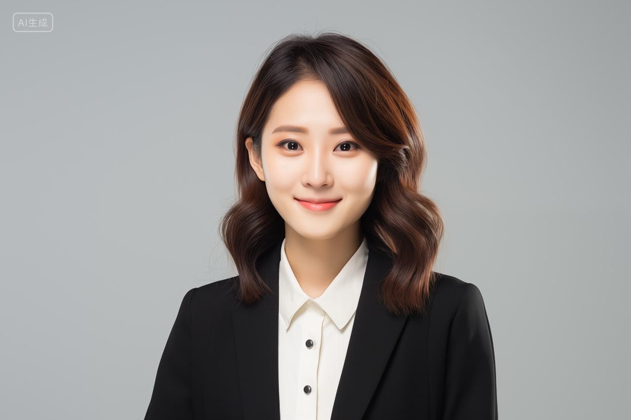 商务女性西装职业装企业形象人物灰底工作照