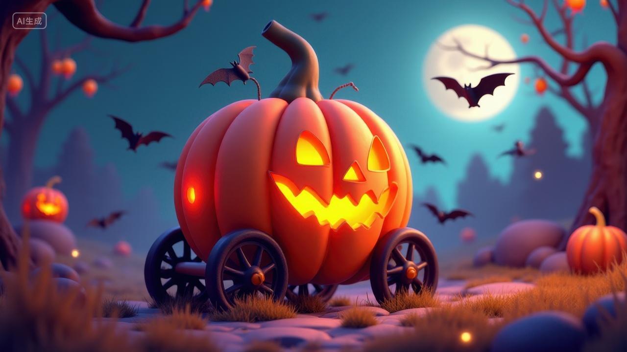 万圣节南瓜灯马车