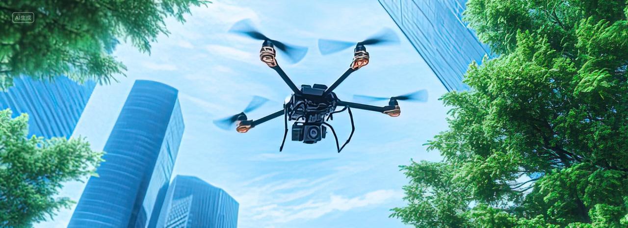 无人机在城市拍摄