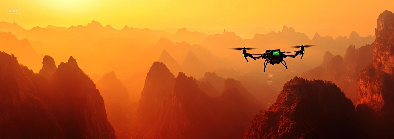 无人在飞过群山