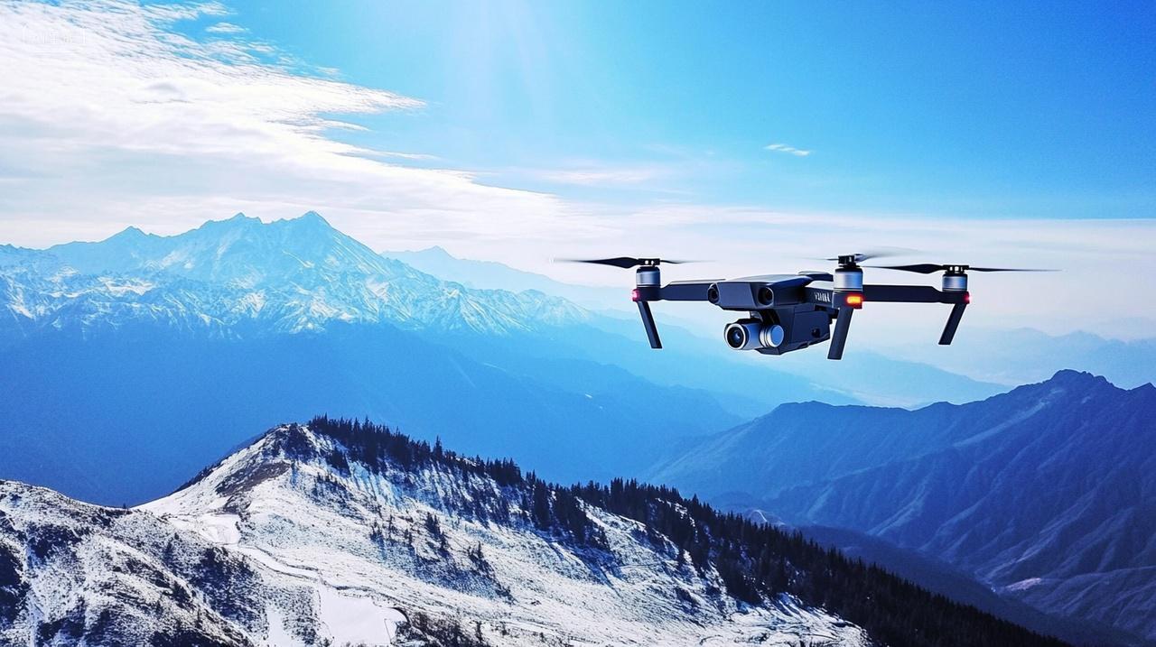 无人机雪山摄影