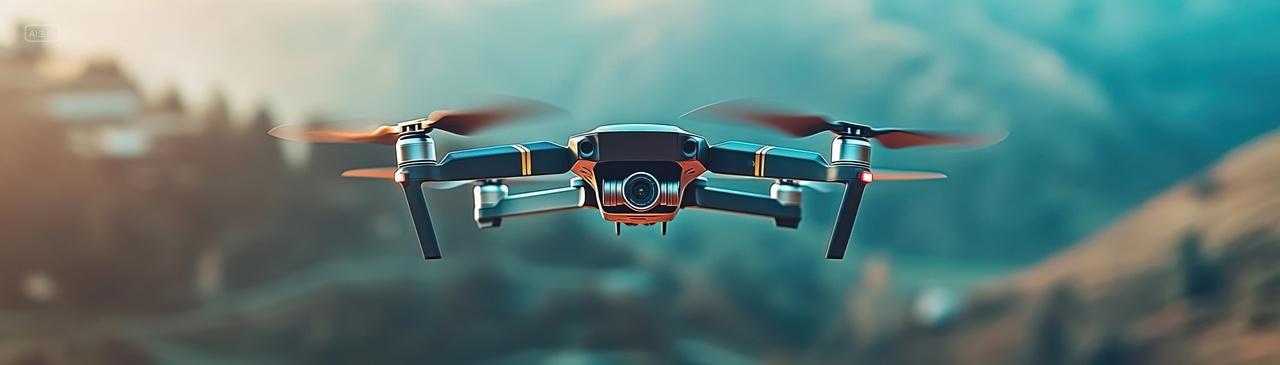 一架无人机在山林上空