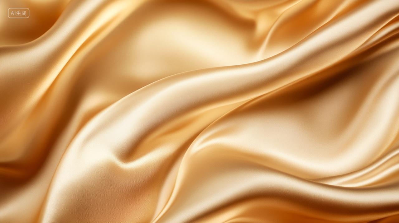 丝绸质感柔顺金色绸缎背景
