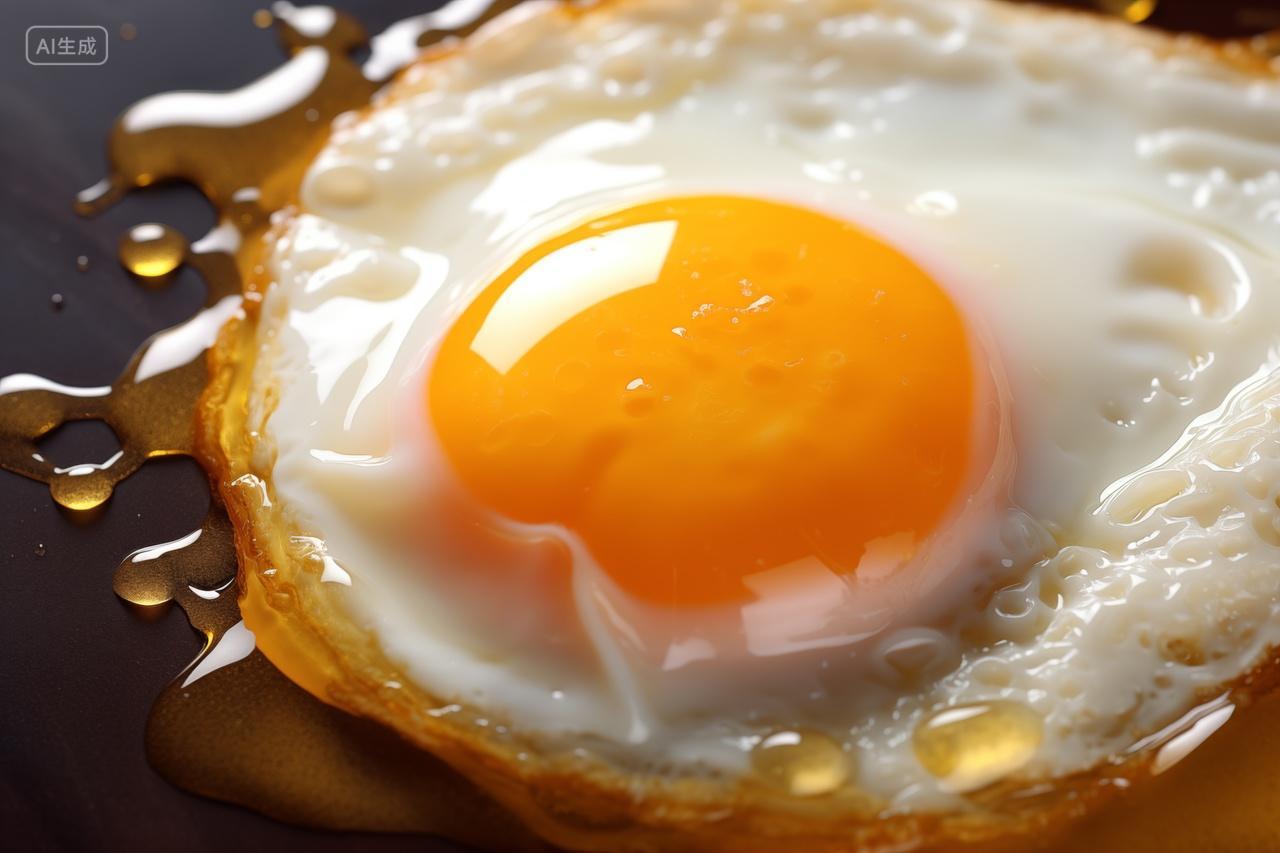 煎锅里的一个荷包蛋美食早餐
