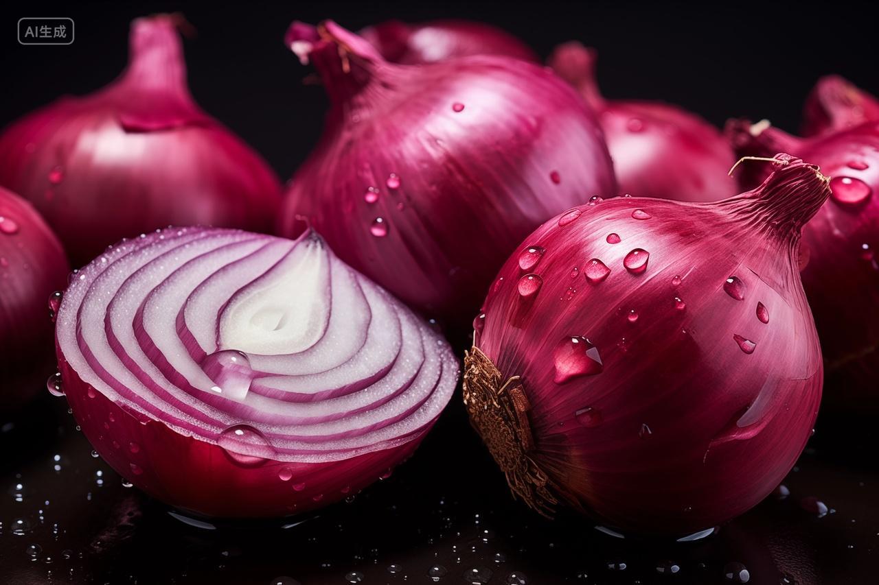 新鲜紫色洋葱有机果蔬广告特写